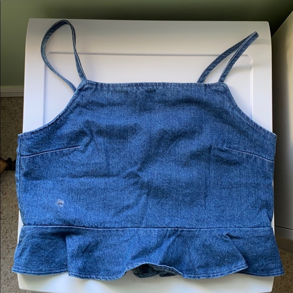 AE Blue Denim Crop Top